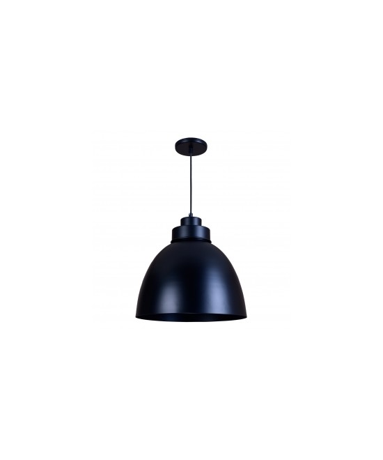 Pendente Industrial 40cm Luminária Lustre Alumínio Preto Fosco Total