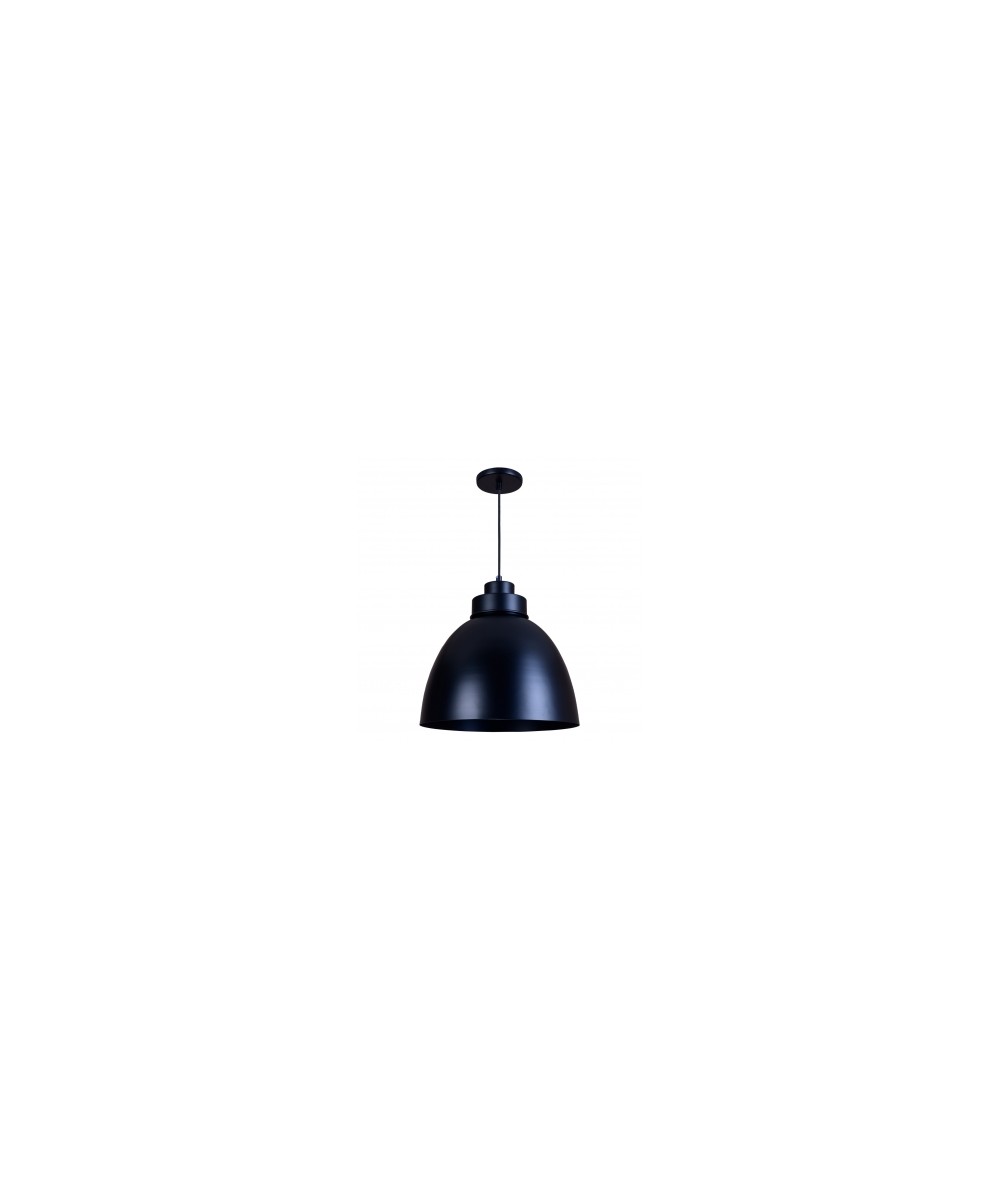 Pendente Industrial 40cm Luminária Lustre Alumínio Preto Fosco Total