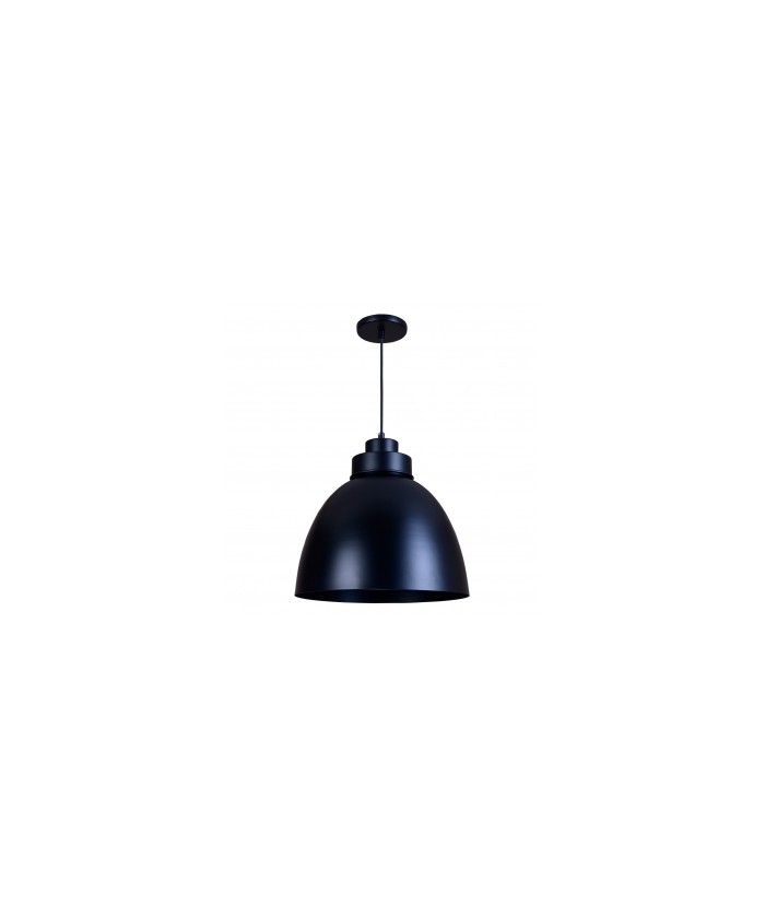 Pendente Industrial 40cm Luminária Lustre Alumínio Preto Fosco Total