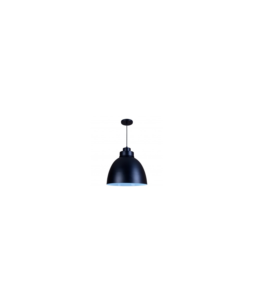 Pendente Industrial 40cm Luminária Lustre Alumínio Preto Textura
