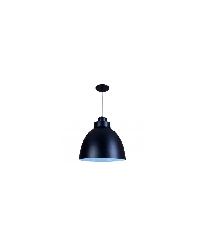 Pendente Industrial 40cm Luminária Lustre Alumínio Preto Textura