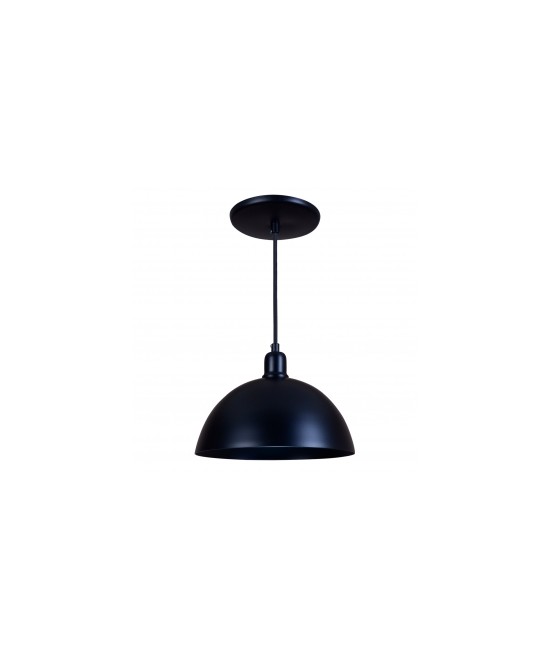 Pendente Meia Lua 24cm Luminária Lustre Alumínio Preto Fosco Total