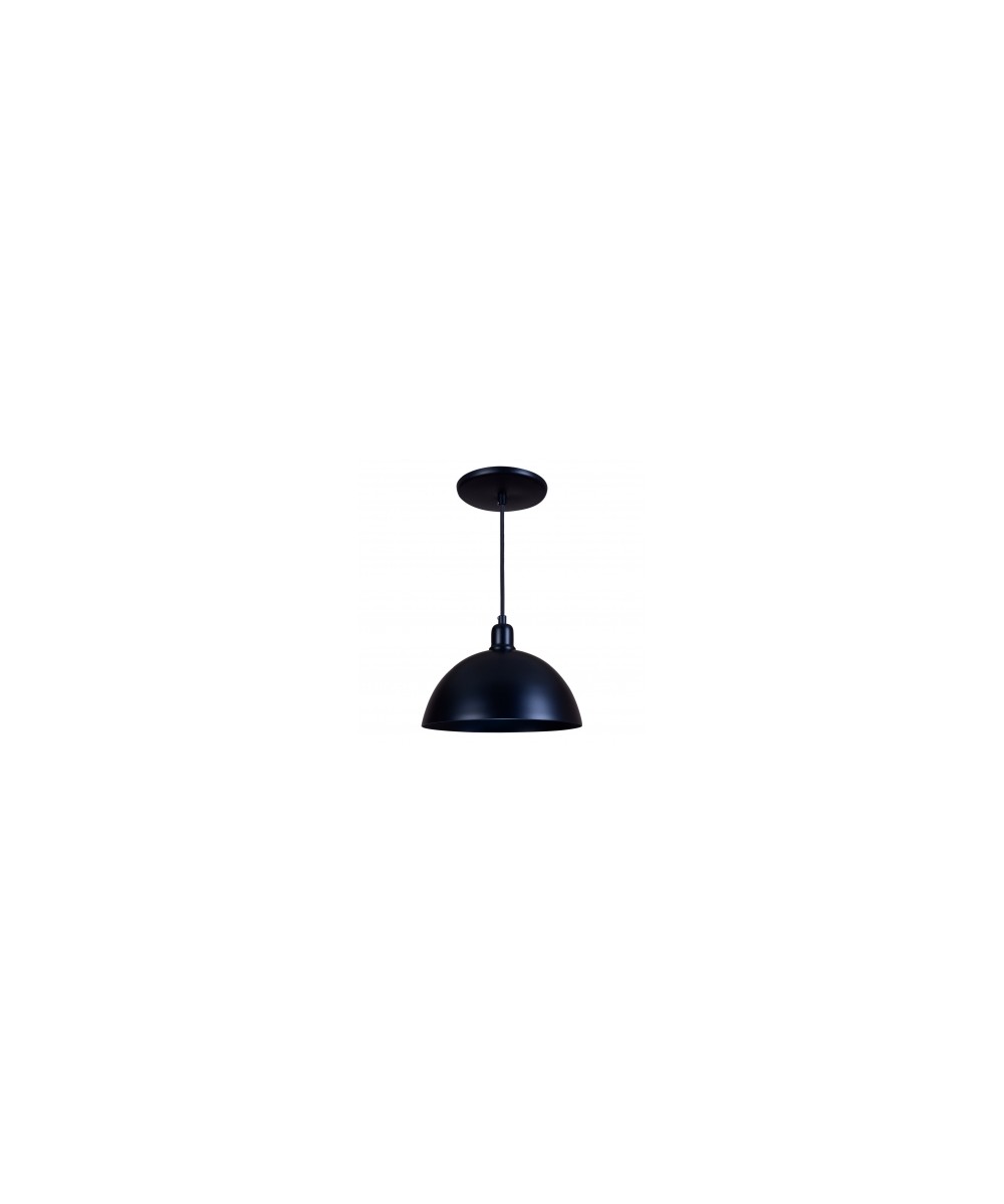Pendente Meia Lua 24cm Luminária Lustre Alumínio Preto Fosco Total