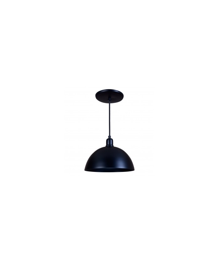 Pendente Meia Lua 24cm Luminária Lustre Alumínio Preto Fosco Total