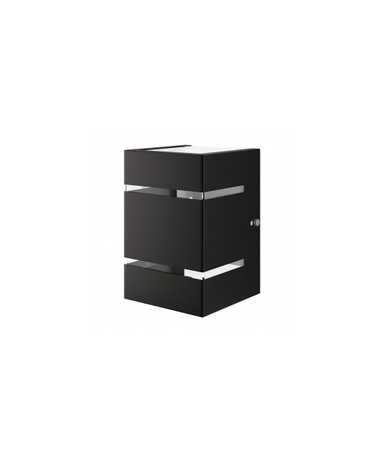 Arandela Catarina 10cm 2 Fachos Frisos Externa Interna Muro Parede Alumínio Preto