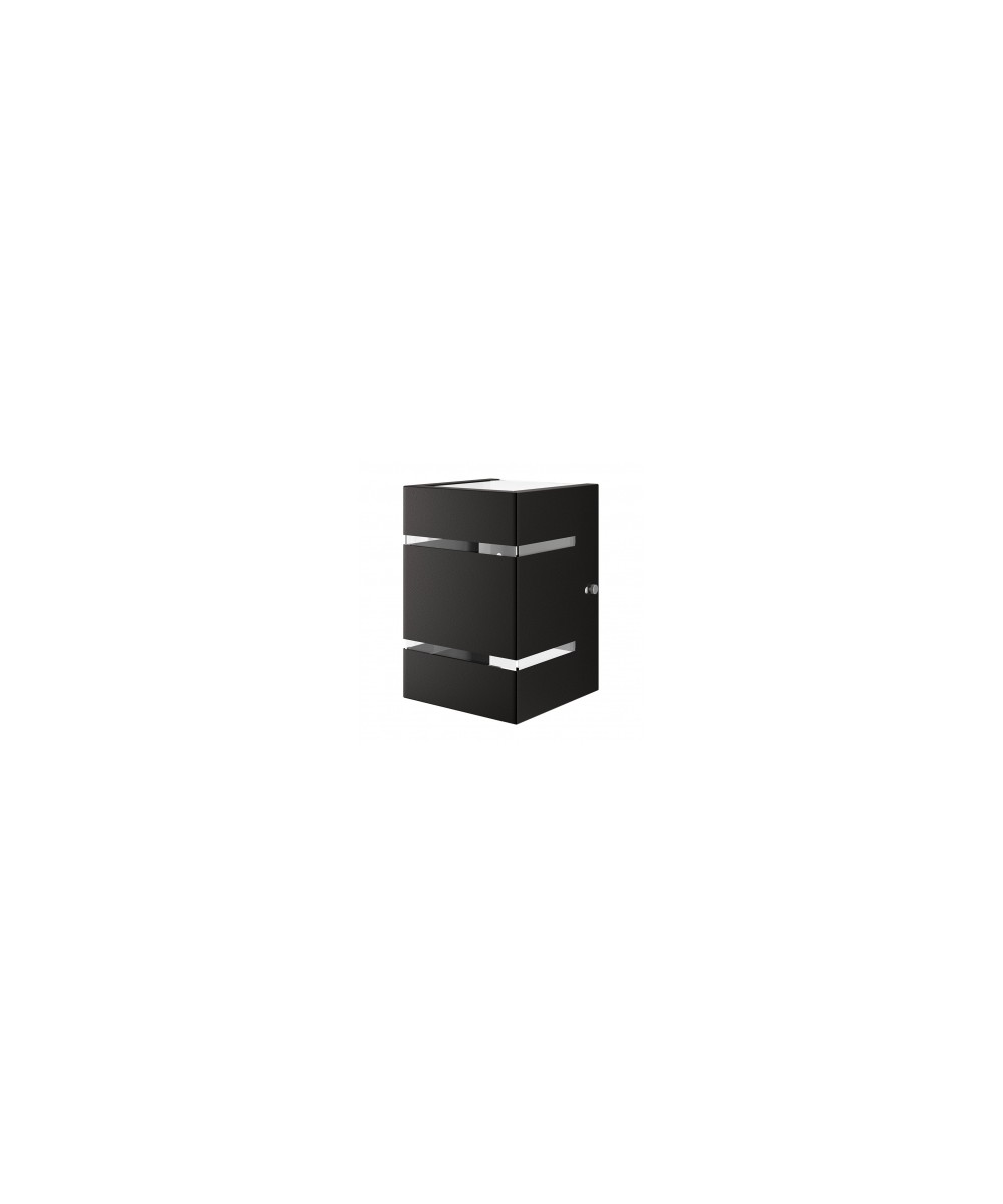 Arandela Catarina 10cm 2 Fachos Frisos Externa Interna Muro Parede Alumínio Preto
