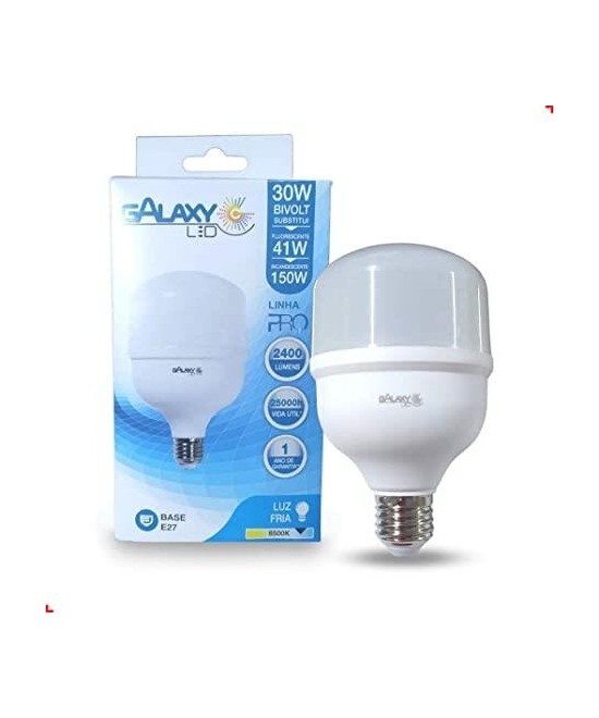 Lâmpada LED Bulbo E27 30W 6500K Bivolt Alta Potência