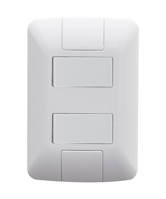 Interruptor 4x2 com 2 Teclas Simples - Aria Branco