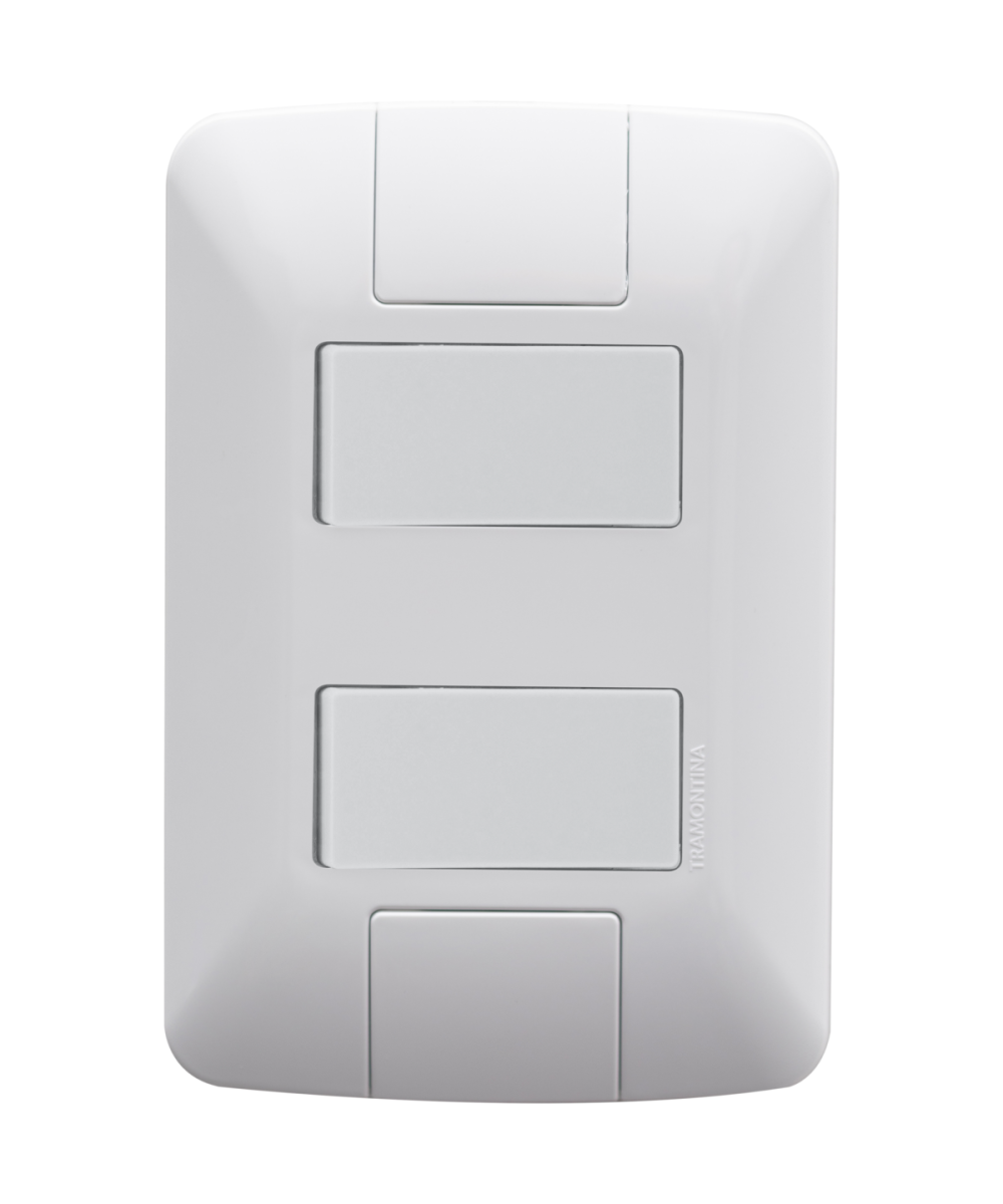 Interruptor 4x2 com 2 Teclas Simples - Aria Branco