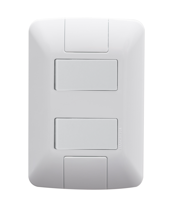 Interruptor 4x2 com 2 Teclas Simples - Aria Branco