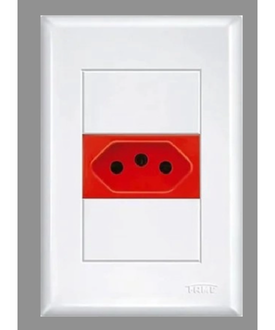 Tomada 4x2 10A 2P+T - Evidence Vermelho Fame